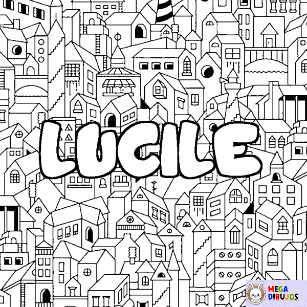 Coloración del nombre LUCILE - decorado ciudad