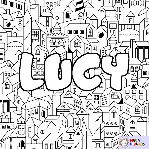 Coloración del nombre LUCY - decorado ciudad