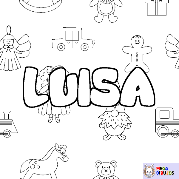 Coloración del nombre LUISA - decorado juguetes