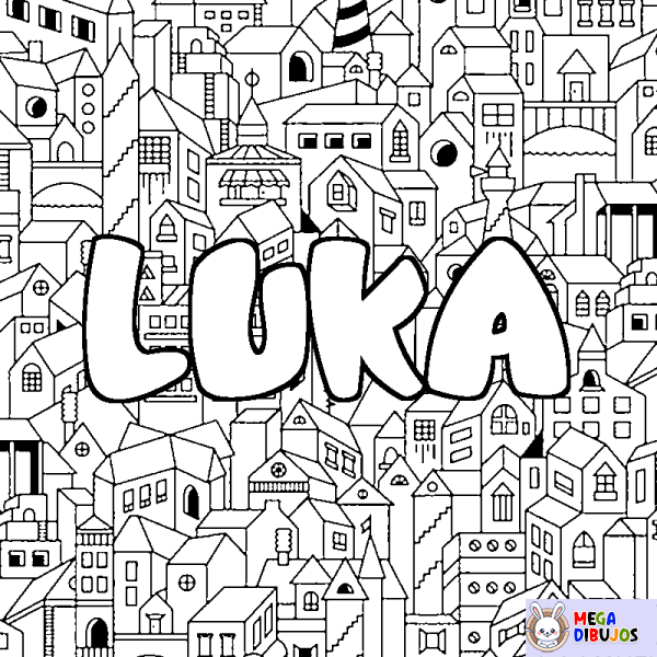 Coloración del nombre LUKA - decorado ciudad