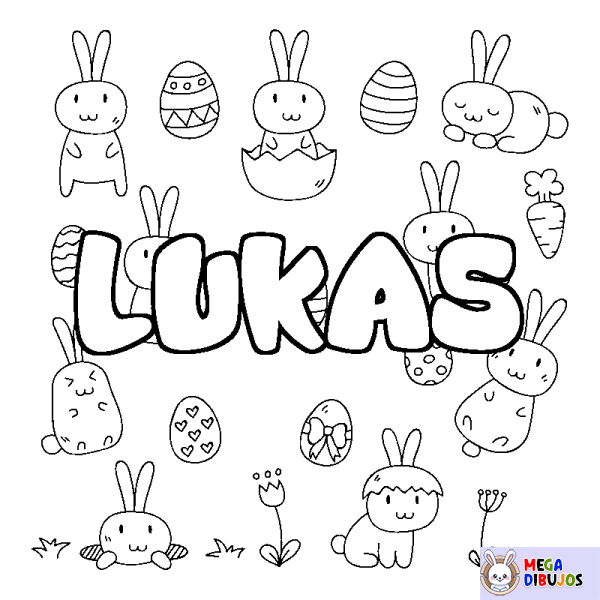 Coloración del nombre LUKAS - decorado Pascua