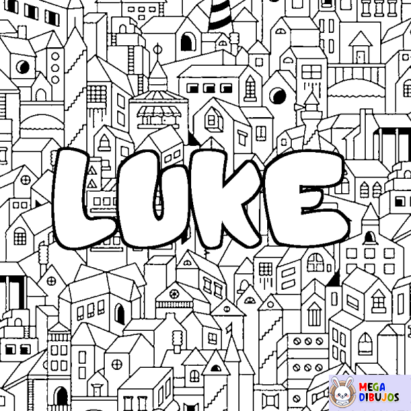 Coloración del nombre LUKE - decorado ciudad