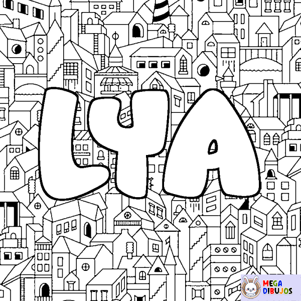 Coloración del nombre LYA - decorado ciudad