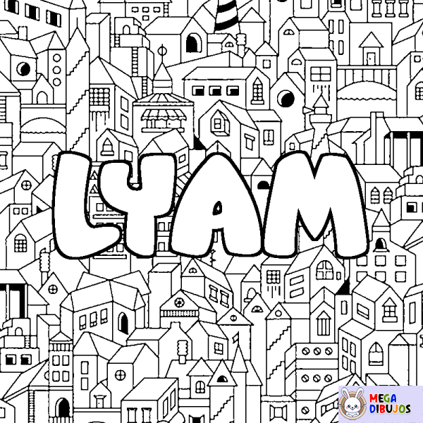 Coloración del nombre LYAM - decorado ciudad