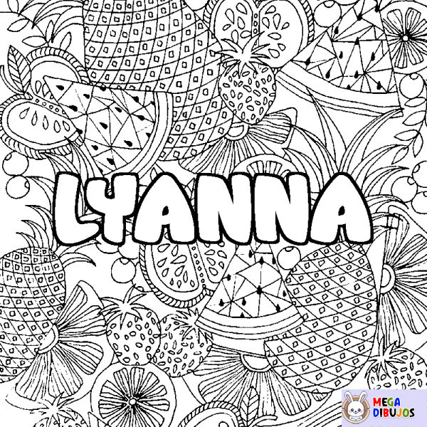 Coloración del nombre LYANNA - decorado mandala de frutas