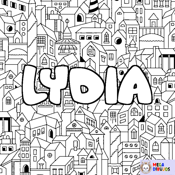 Coloración del nombre LYDIA - decorado ciudad