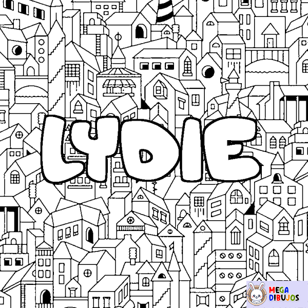 Coloración del nombre LYDIE - decorado ciudad