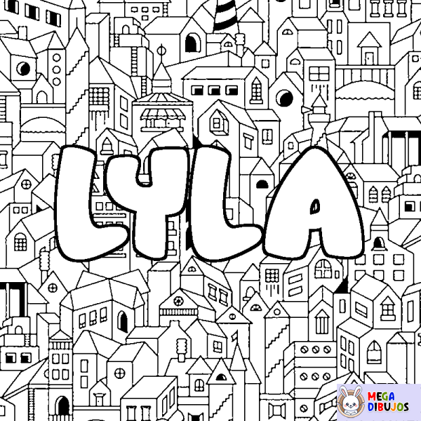 Coloración del nombre LYLA - decorado ciudad