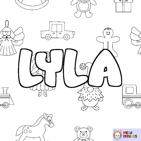 Coloración del nombre LYLA - decorado juguetes