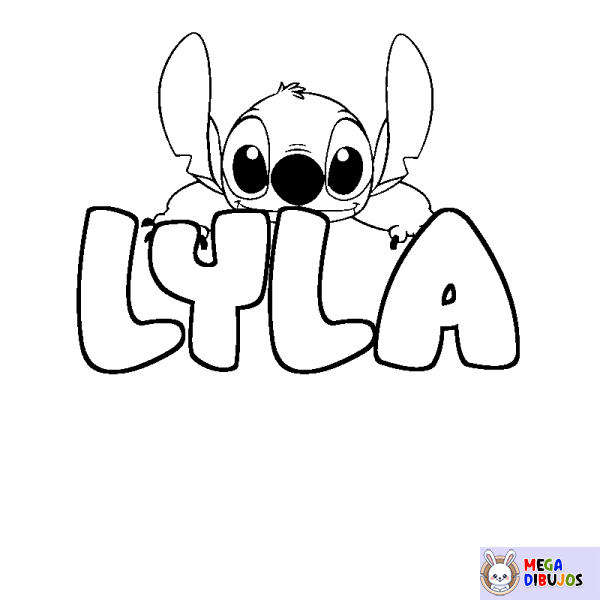 Coloración del nombre LYLA - decorado Stitch