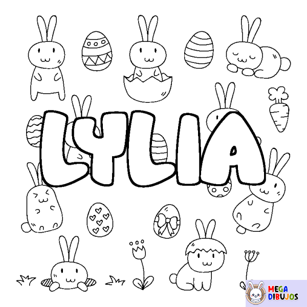 Coloración del nombre LYLIA - decorado Pascua