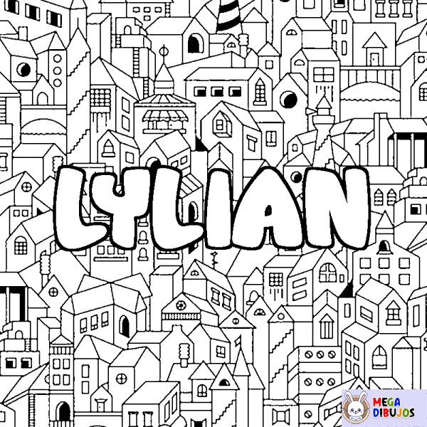 Coloración del nombre LYLIAN - decorado ciudad