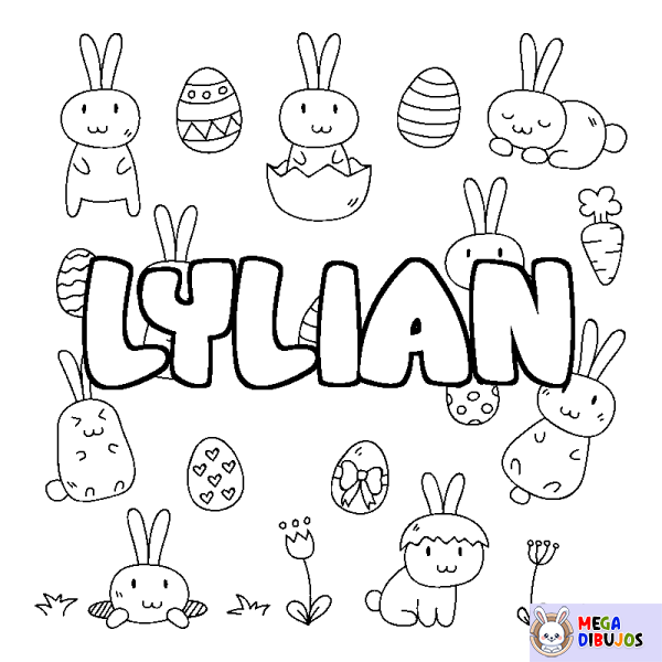 Coloración del nombre LYLIAN - decorado Pascua