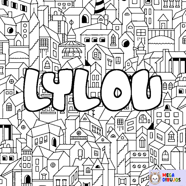 Coloración del nombre LYLOU - decorado ciudad