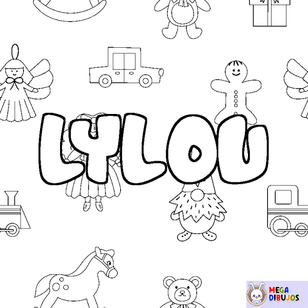 Coloración del nombre LYLOU - decorado juguetes