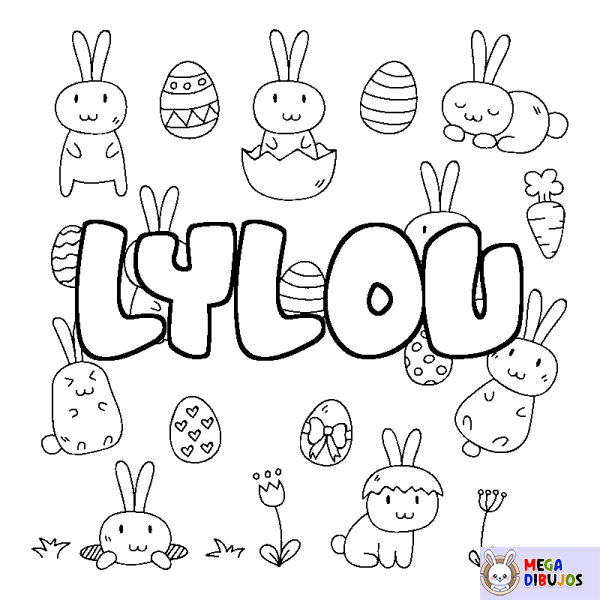 Coloración del nombre LYLOU - decorado Pascua