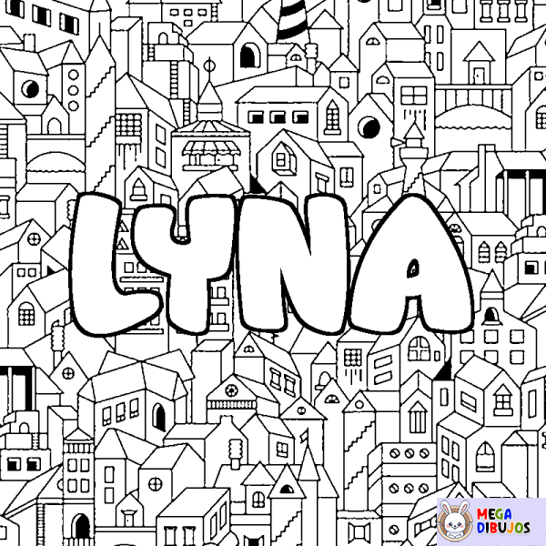 Coloración del nombre LYNA - decorado ciudad