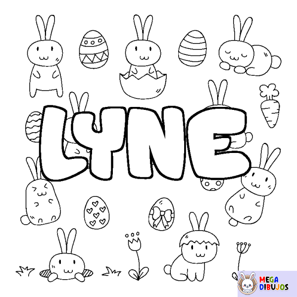 Coloración del nombre LYNE - decorado Pascua