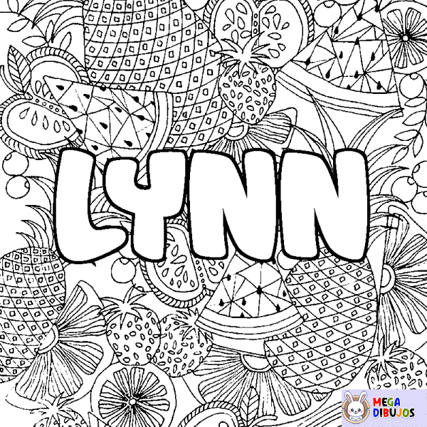 Coloración del nombre LYNN - decorado mandala de frutas