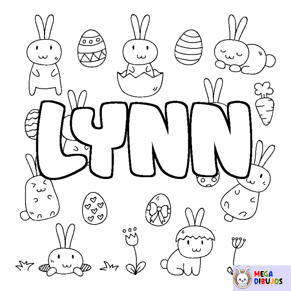 Coloración del nombre LYNN - decorado Pascua