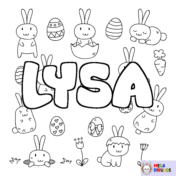 Coloración del nombre LYSA - decorado Pascua