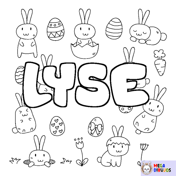 Coloración del nombre LYSE - decorado Pascua