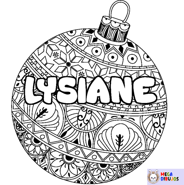 Coloración del nombre LYSIANE - decorado bola de Navidad