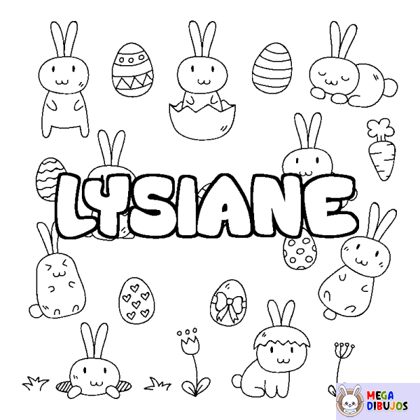 Coloración del nombre LYSIANE - decorado Pascua