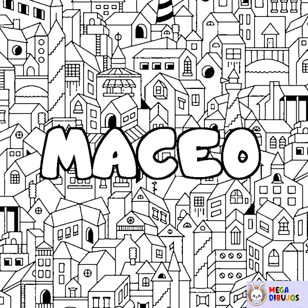 Coloración del nombre MACEO - decorado ciudad