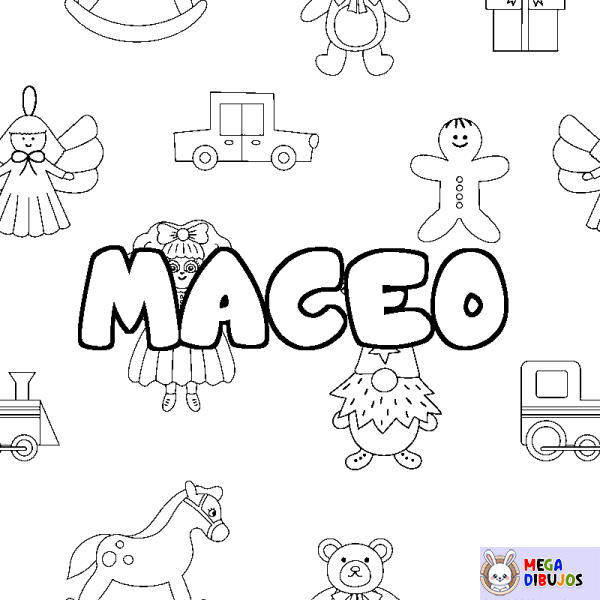 Coloración del nombre MACEO - decorado juguetes