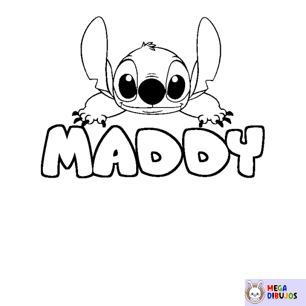 Coloración del nombre MADDY - decorado Stitch