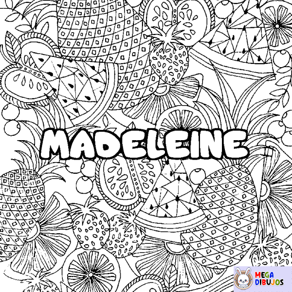 Coloración del nombre MADELEINE - decorado mandala de frutas