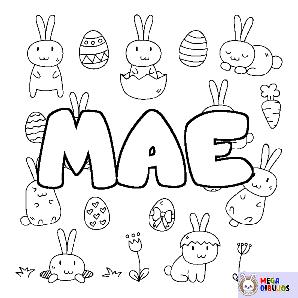 Coloración del nombre MAE - decorado Pascua