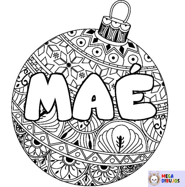 Coloración del nombre MA&Eacute; - decorado bola de Navidad