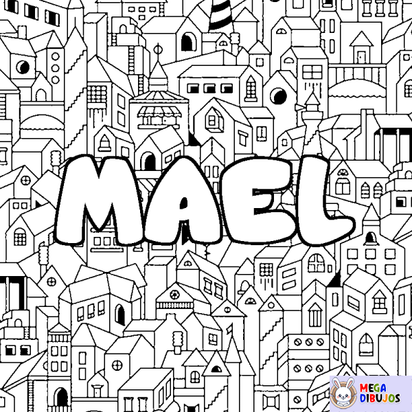 Coloración del nombre MAEL - decorado ciudad