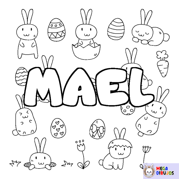 Coloración del nombre MAEL - decorado Pascua