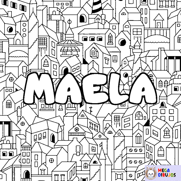 Coloración del nombre MAELA - decorado ciudad