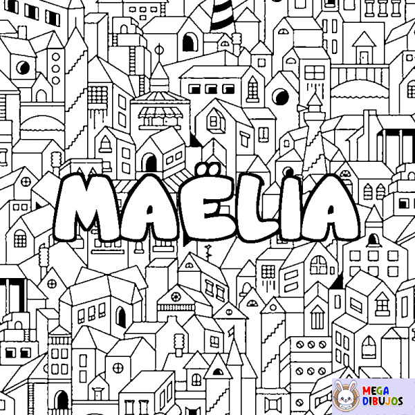 Coloración del nombre MA&Euml;LIA - decorado ciudad