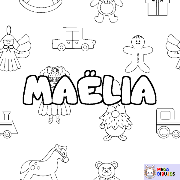 Coloración del nombre MA&Euml;LIA - decorado juguetes