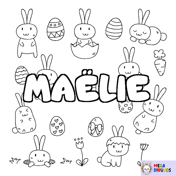 Coloración del nombre MA&Euml;LIE - decorado Pascua