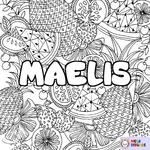 Coloración del nombre MAELIS - decorado mandala de frutas