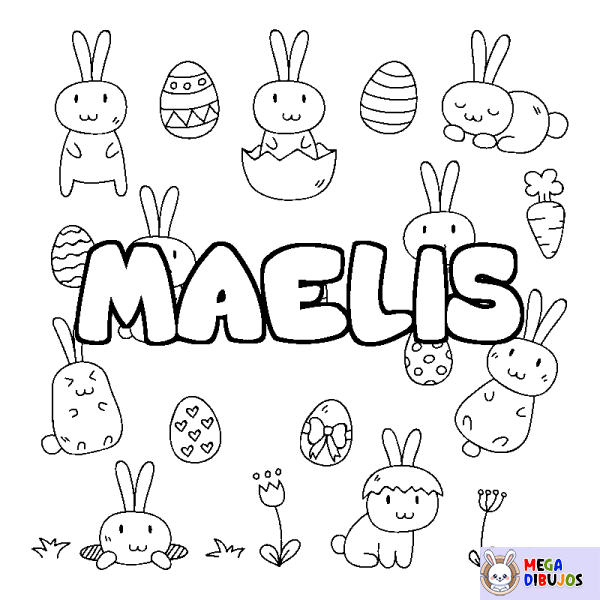 Coloración del nombre MAELIS - decorado Pascua