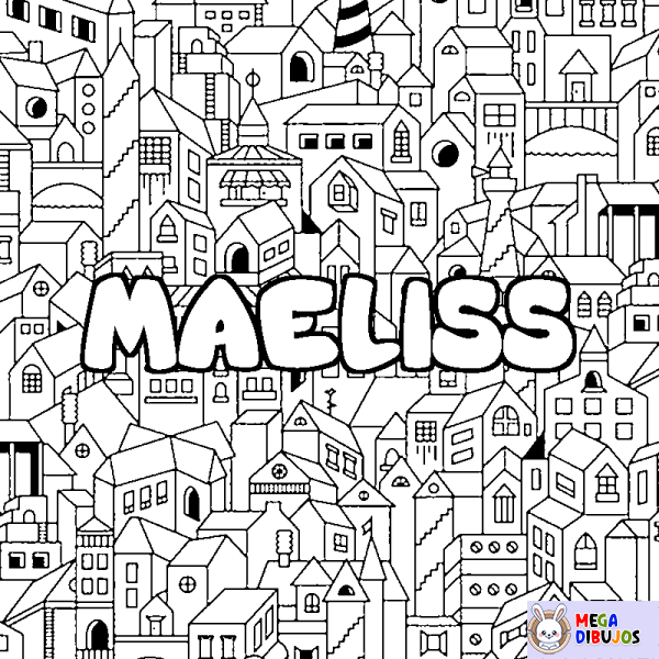 Coloración del nombre MAELISS - decorado ciudad