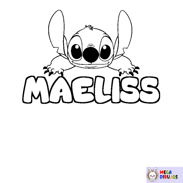 Coloración del nombre MAELISS - decorado Stitch