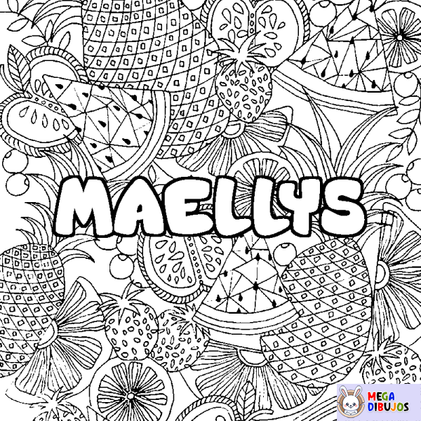 Coloración del nombre MAELLYS - decorado mandala de frutas