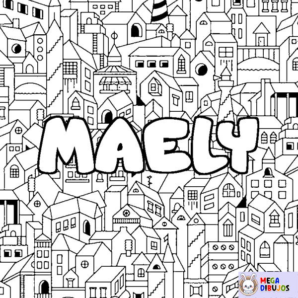 Coloración del nombre MAELY - decorado ciudad