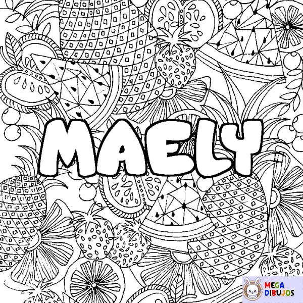 Coloración del nombre MAELY - decorado mandala de frutas