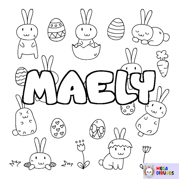 Coloración del nombre MAELY - decorado Pascua