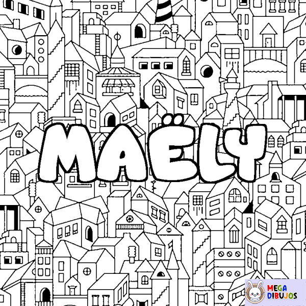 Coloración del nombre MA&Euml;LY - decorado ciudad