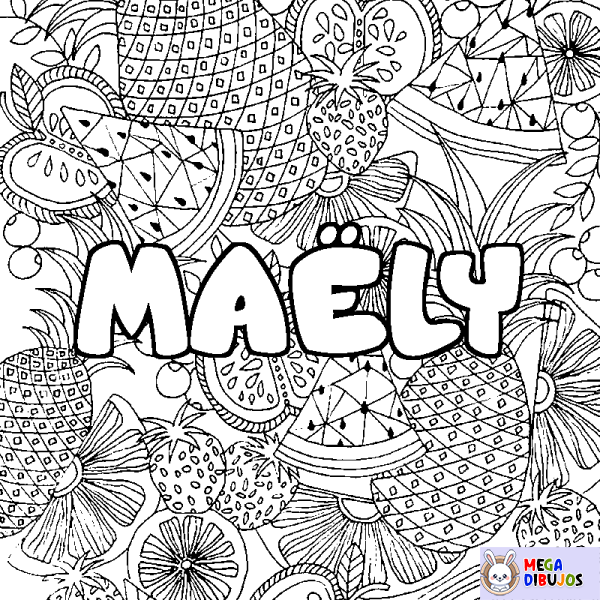 Coloración del nombre MA&Euml;LY - decorado mandala de frutas